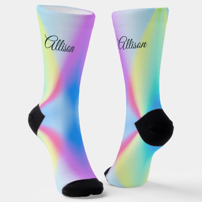 Moderne, pastellfarbene Regenbogenfarben Socken (Gewinkelt)