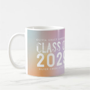 Moderne pastellfarbene Regenbogenklasse Abschluss Kaffeetasse