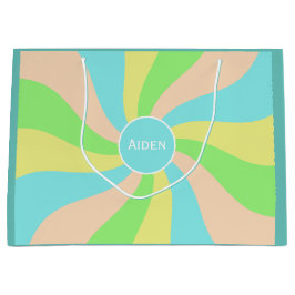 Moderne pastellfarbene whimsical Muster Name eines Große Geschenktüte