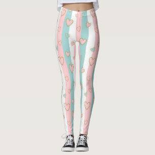Moderne Pastellherzen mit subtilen Gold-Highlights Leggings