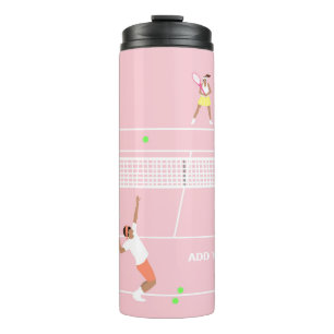 Moderne Pastellpink-Tennismatte Thermosbecher