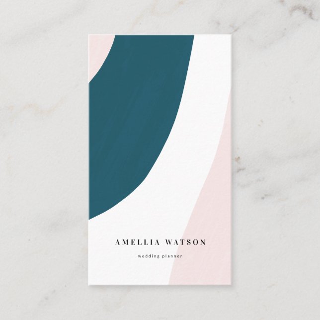 Moderne Pastellrosa-, aquamarine u. Visitenkarte (Vorderseite)