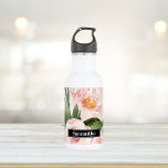 Moderne pastellrosa Aquarellfarben - Blume und Nam Edelstahlflasche<br><div class="desc">Moderne pastellrosa Aquarellfarben - Blume und Name</div>