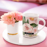 Moderne pastellrosa Aquarellfarben - Blume und Nam Zweifarbige Tasse<br><div class="desc">Moderne pastellrosa Aquarellfarben - Blume und Name</div>