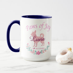 Moderne Pastellrosa Chihuahua Benutzerdefinierte Tasse
