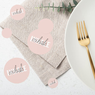 Moderne Pastellrosa Einatmen Ausatmen Zitat Konfetti
