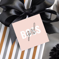 Moderne Pastellrosa Girl Boss Phrase