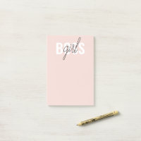 Moderne Pastellrosa Girl Boss Phrase
