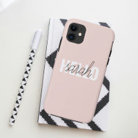 Moderne Pastellrosa Hallo und dein Name