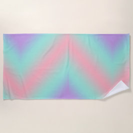 Moderne pastellrosa, hellgrüne lila Gradienten Strandtuch