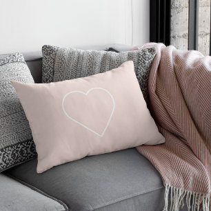 Moderne Pastellrosa & Minimalistisches Herz Hübsch Lendenkissen