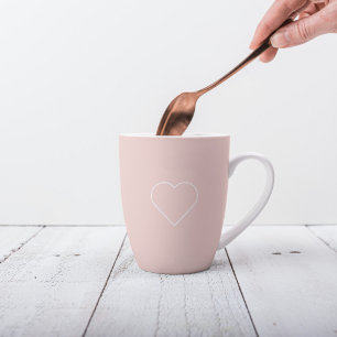 Moderne Pastellrosa & Minimalistisches Herz Lieben Milchtasse