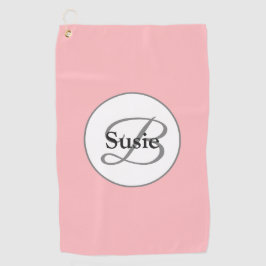 Moderne pastellrosa Monogramm Name Ladys Golfhandtuch