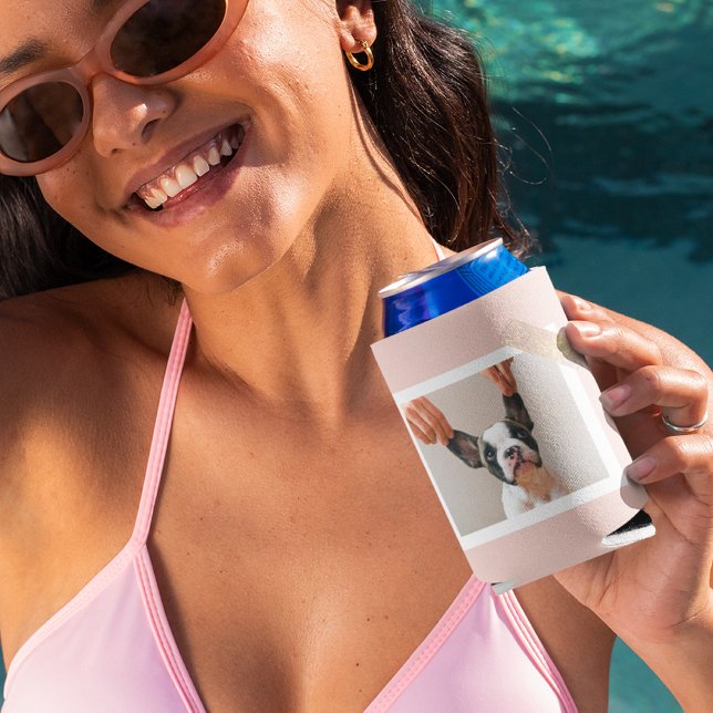 Moderne pastellrosa Rahmen | Persönliches Hundetea Dosenkühler (Von Creator hochgeladen)