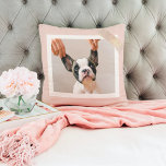 Moderne pastellrosa Rahmen | Persönliches Hundetea Kissen<br><div class="desc">Moderne pastellrosa Rahmen | Persönliches Hundeteam - Foto</div>
