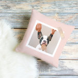 Moderne pastellrosa Rahmen | Persönliches Hundetea Kissen<br><div class="desc">Moderne pastellrosa Rahmen | Persönliches Hundeteam - Foto</div>