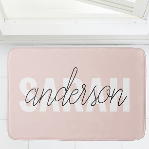 Moderne Pastellrosa Schönheit Personalisierter Ihr Badematte