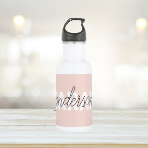 Moderne Pastellrosa-Schönheit Personalisierter Ihr Edelstahlflasche