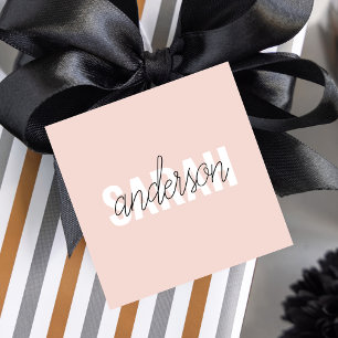 Moderne Pastellrosa Schönheit Personalisierter Ihr Geschenkanhänger