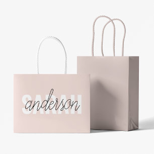 Moderne Pastellrosa Schönheit Personalisierter Ihr Große Geschenktüte