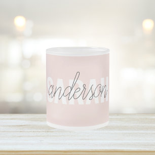 Moderne Pastellrosa Schönheit Personalisierter Ihr Mattglastasse