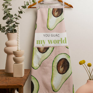 Moderne Pastellrosa und grüne Avocado Lustiger Spr Schürze