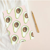 Moderne Pastellrosa und grüne Avocado-Muster