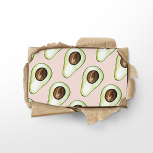 Moderne Pastellrosa und grüne Avocado-Muster Visitenkarte