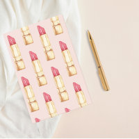 Moderne Pastellrosa und rote Lippenstift-Pattern G
