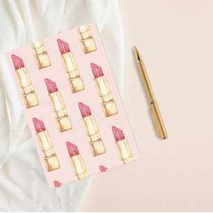 Moderne Pastellrosa und rote Lippenstift-Pattern G Post-it Klebezettel