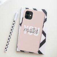 Moderne Pastellrosa You Matter Inspirationszitat