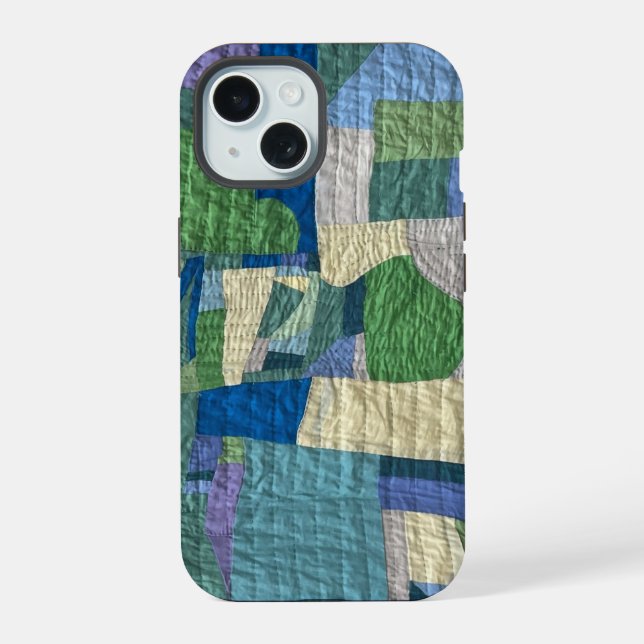 Moderne Patchwork-Quilt Handyhülle iPhone 15 Hülle (Rückseite)