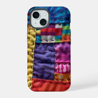 Moderne Patchwork-Quilt Handyhülle iPhone 15 Hülle