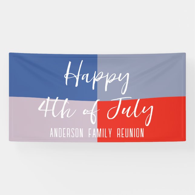 Moderne Patriotische Familie Wiedersehen Banner (Horizontal)