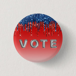 Moderne patriotische Glitter-Drip-Abstimmung Button