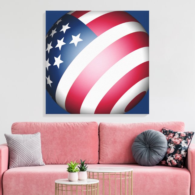 Moderne Patriotische USA Flaggenkunst Leinwanddruck (Insitu (Wohnzimmer))