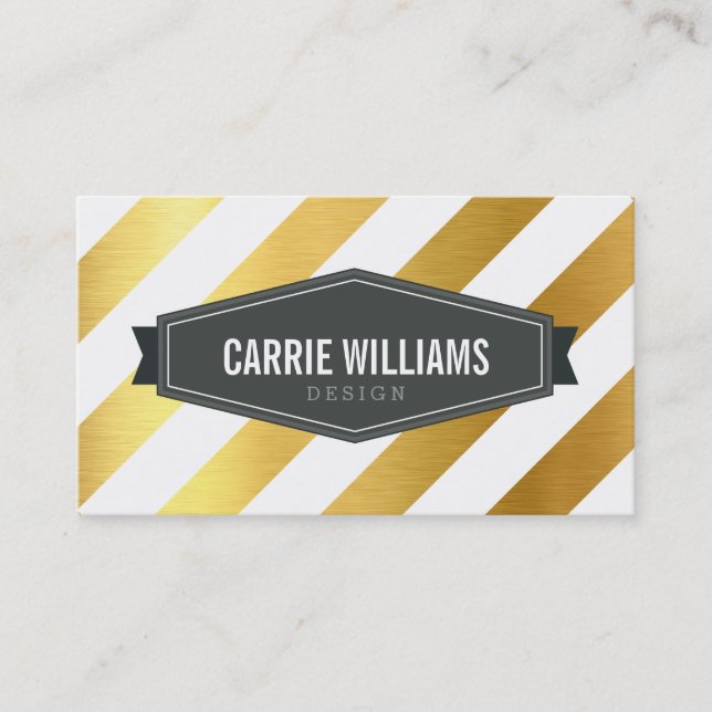 MODERNE PATTERN Kegelstreifen Abzeichen Logo Goldf Visitenkarte (Vorderseite)