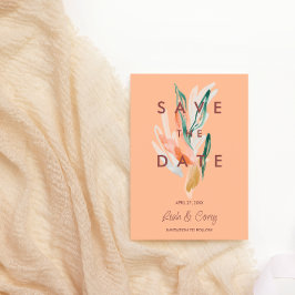 Moderne Peach Wedding Save the Date Card