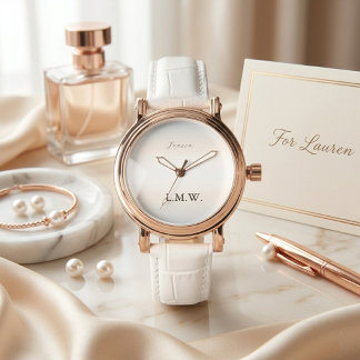 Moderne Pearl Signature-Schrift personalisierter N Armbanduhr