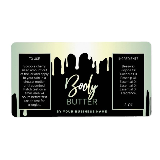 Moderne Pearl- und Black Body Butter Labels (Vorne)