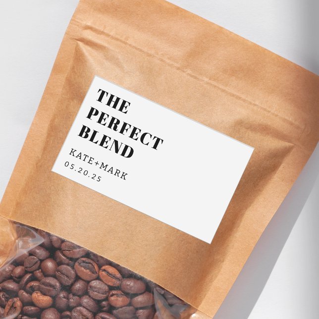 Moderne, perfekte Mischung für Hochzeitscoffee Rechteckiger Aufkleber (Von Creator hochgeladen)
