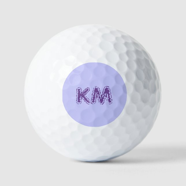 Moderne Periwinkle-Farbe | Lila Monogramm-Initiale Golfball (Vorderseite)