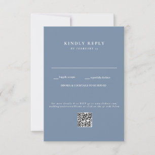 Moderne Periwinkle-Hochzeits-QR-Code-RSVP RSVP Karte