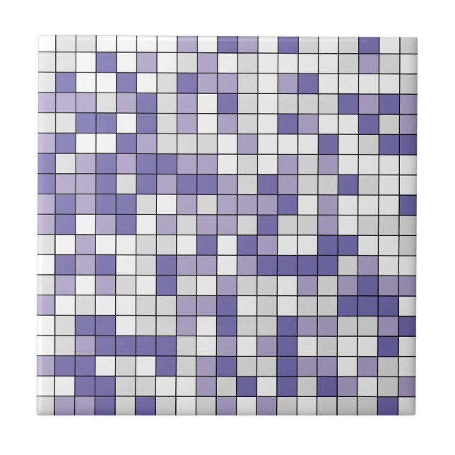 Moderne Periwinkle Lavender Geometrie Keramik Tile Fliese (Vorderseite)