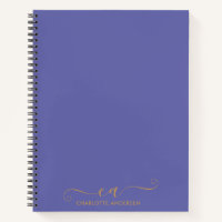 Moderne Periwinkle und Mit Monogramm Goldschreiber