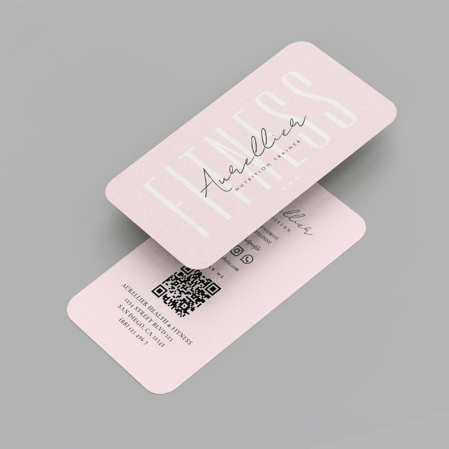 Moderne Personal Trainer Fitness Diätetiker Rosa Visitenkarte (Modern Personal Trainer Fitness Dietician Nutritionist Pink Business Card
)