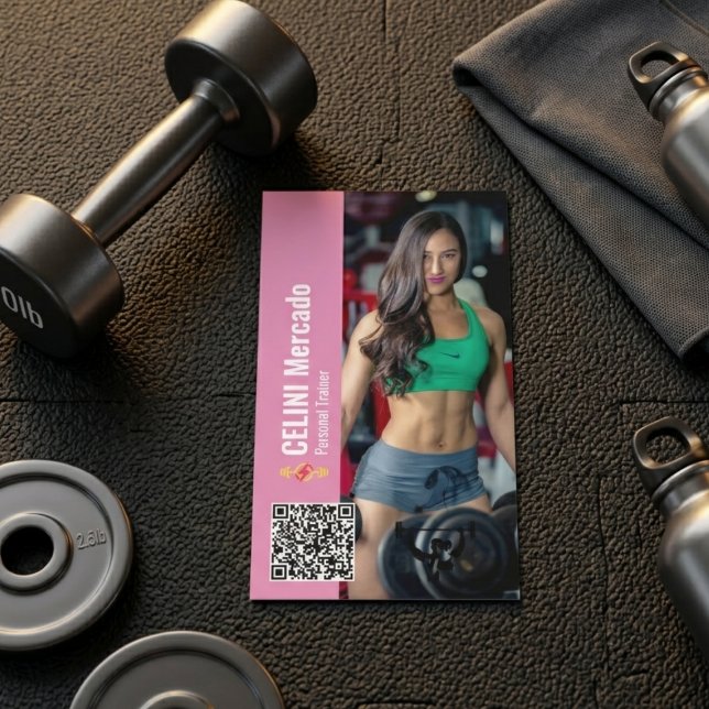 Moderne Personal Trainer Fitness mit Foto Business Visitenkarte (Modern Personal Trainer Fitness with Photo Busines Business Card)