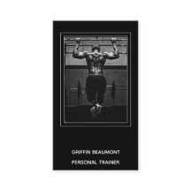 Moderne Personal Trainer Foto Black Business Card