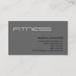 Moderne Personal Trainer Grau Business Card Visitenkarte
