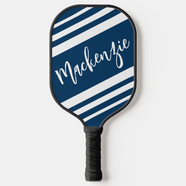Moderne, Personalisiert gestreifte Farbgebung Pickleball Schläger (Vorderseite)